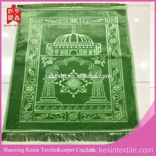 100% polyester thick embossed mink muslim prayer carpet